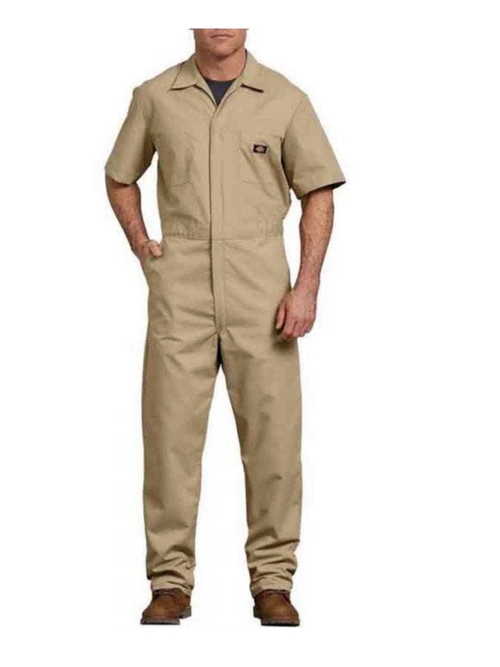 Dickies Men's Size L Coverall Workwear Overall Snap Front Short Sleeve 33999KH
